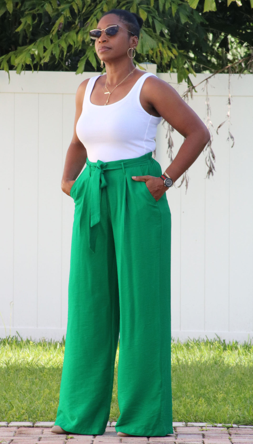 Green High Waisted Pants