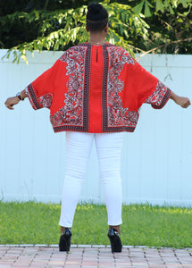 Red Printed Top