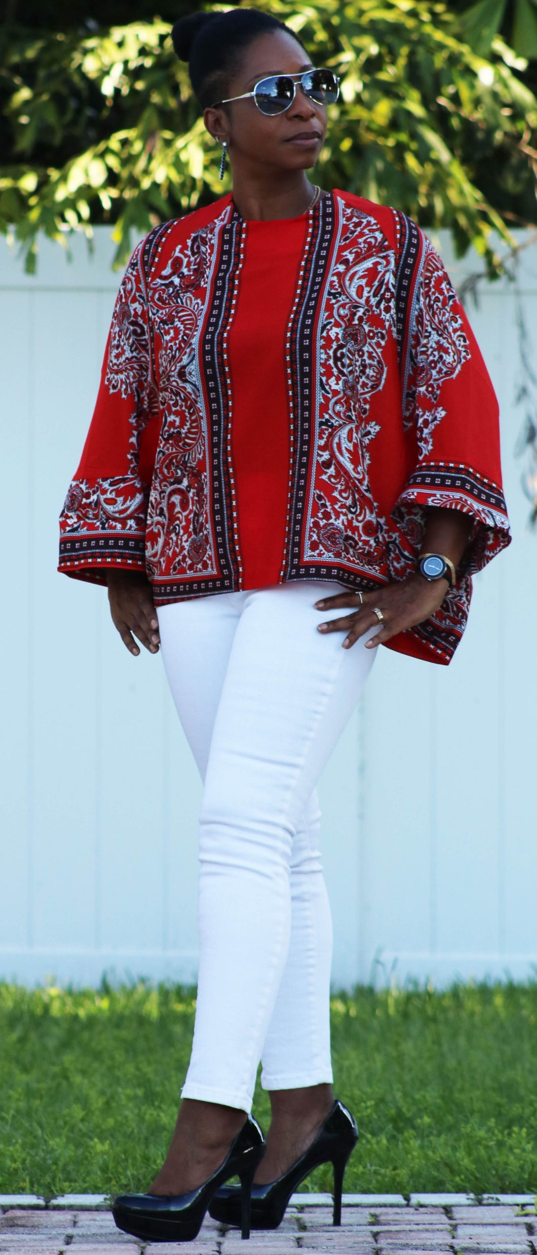 Red Printed Top