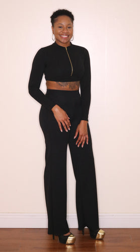 Solid Black Two-Piece Set