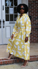 Pleated Yellow Printed Dress