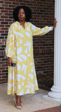 Pleated Yellow Printed Dress